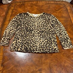 Chic Leopard Print Crew Neck Sweater by Kikit